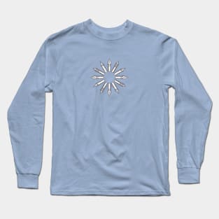 Dip Pen Nibs Circle (Lake Blue and White) Long Sleeve T-Shirt